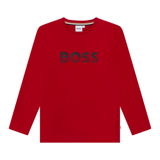 Poppy BOSS Crosshatch Logo T-Shirt - j25m15.