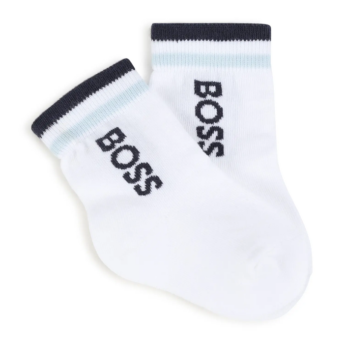 Boss Logo Socks - White