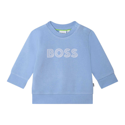 BOSS boy's pale blue logo sweatshirt - j05997.