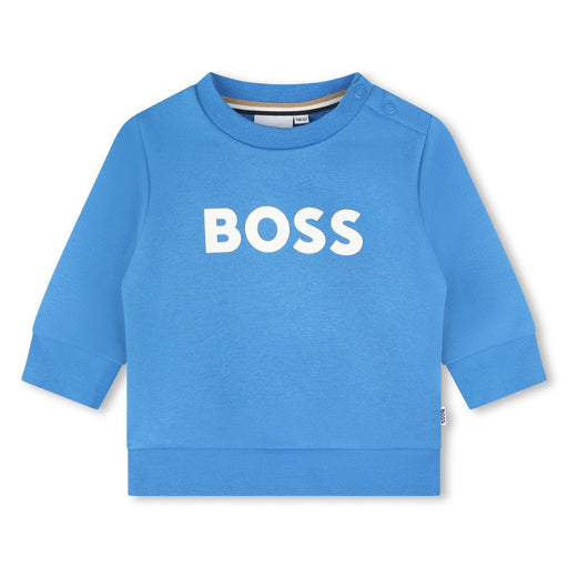 BOSS blue logo sweatshirt - j05a42.
