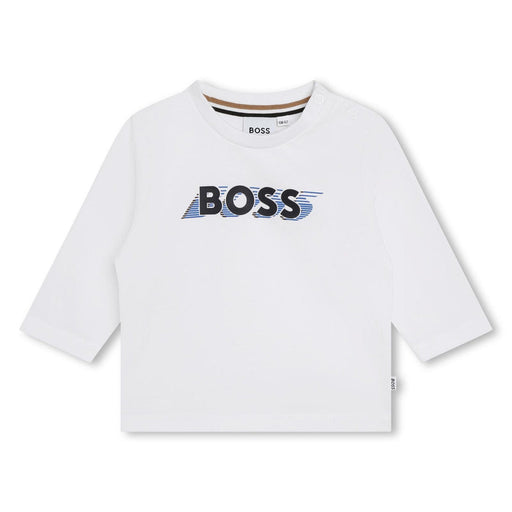 BOSS baby boy's white l/s t-shirt - j05a23.