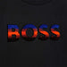 Closer look at the BOSS black raised logo t-shirt.