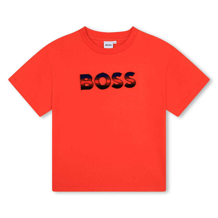 BOSS red raised logo t-shirt - j25o77.
