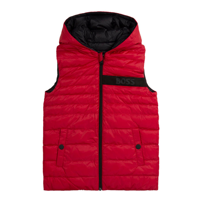 Red side of the BOSS Reversible Gilet.