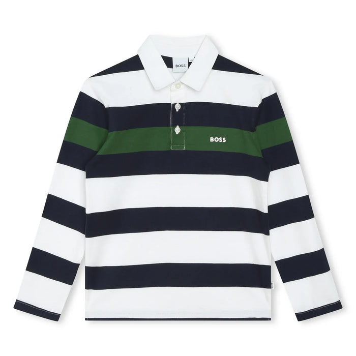 Boss Rugby Stripe Polo Shirt