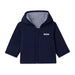 Navy blue side of the BOSS reversible zip up hoodie.