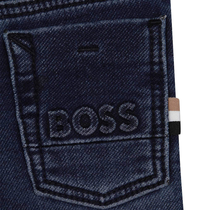 Closer look at the BOSS  turn up jeans.