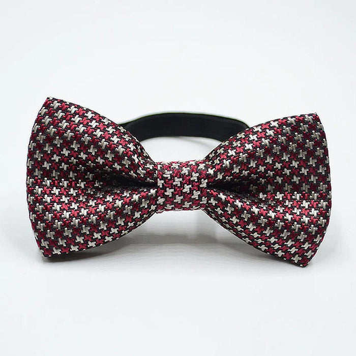 Cross Pattern Dickie Bow - Red
