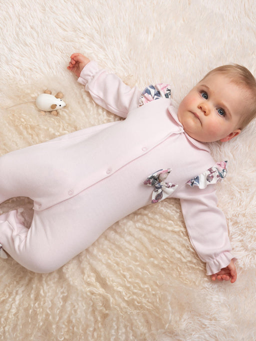 Caramelo pink floral bow babygrow - 0357149.
