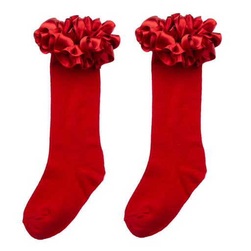 Caramelo Frilled Knee Socks Red - 044918.