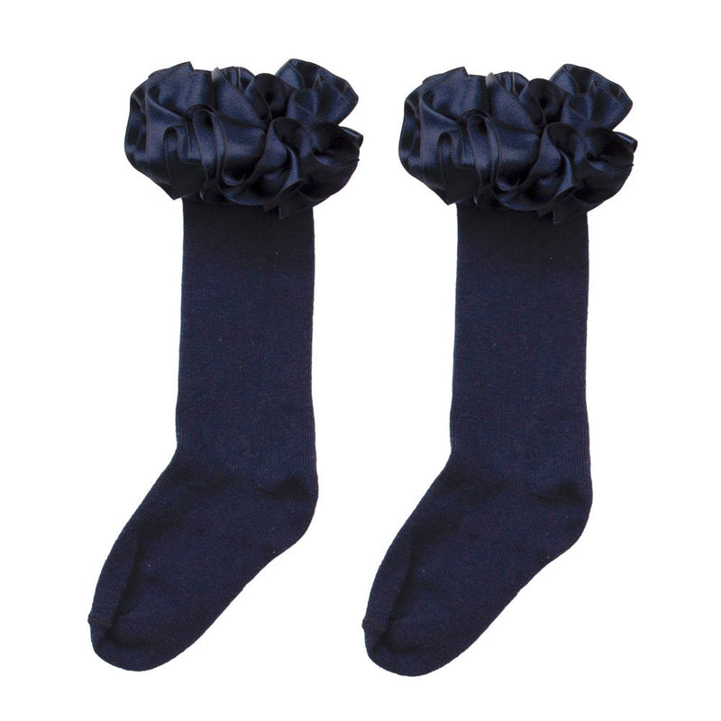 Caramelo Frilled Knee Socks Navy - 044918.