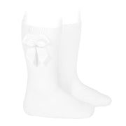 Condor girl's white bow socks - 24822.