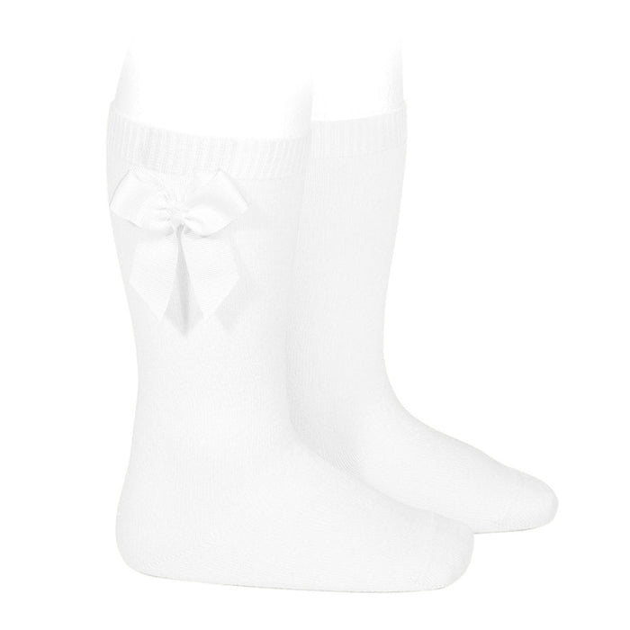 Condor girl's white bow socks - 24822.