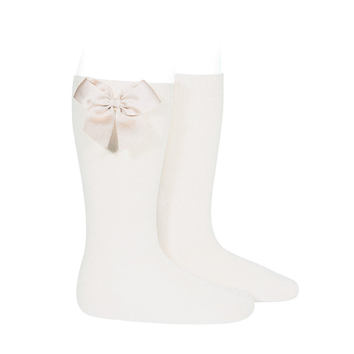 Condor girl's cream bow socks - 24822.