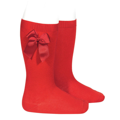 Condor girl's red bow socks - 24822.