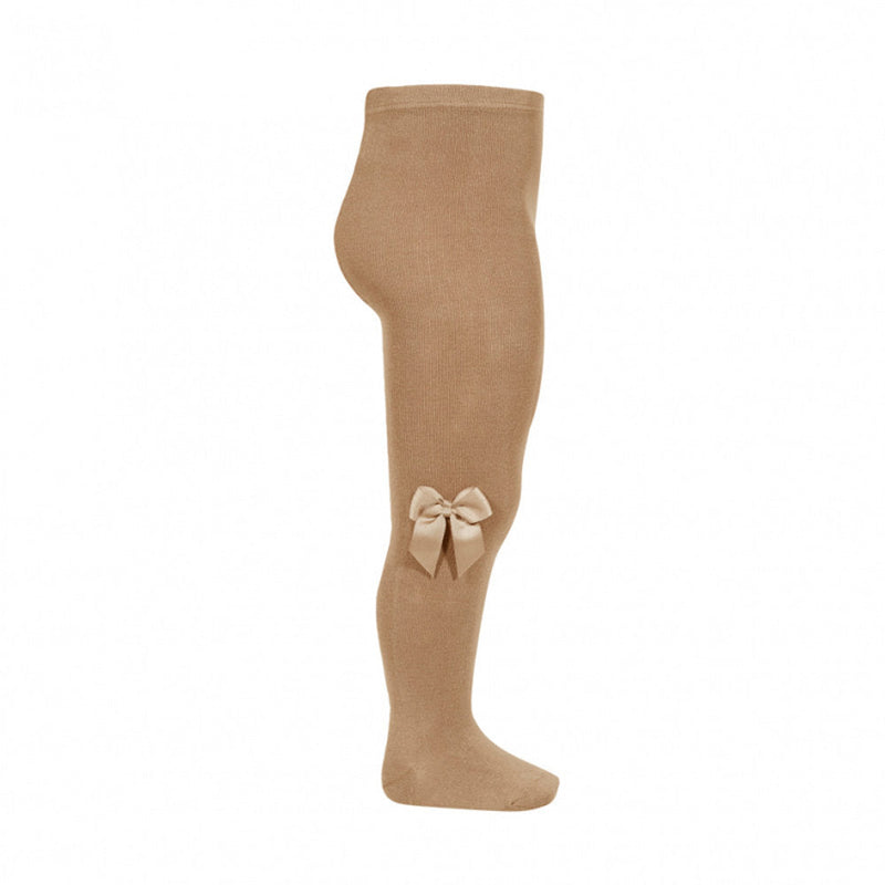 Condor girl's tan bow tights - 24821.