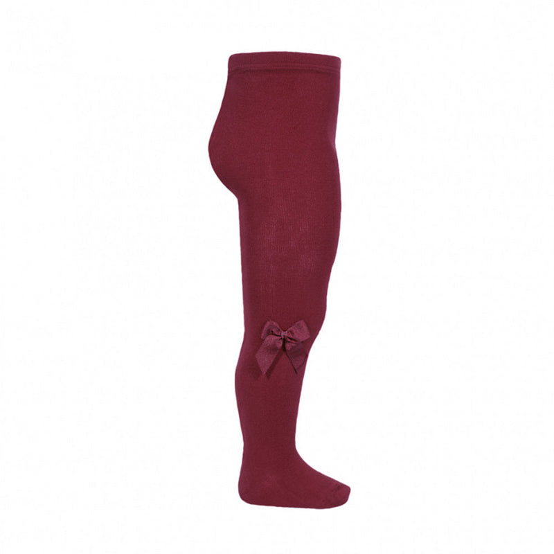 Condor girl's burgundy bow tights - 24821.