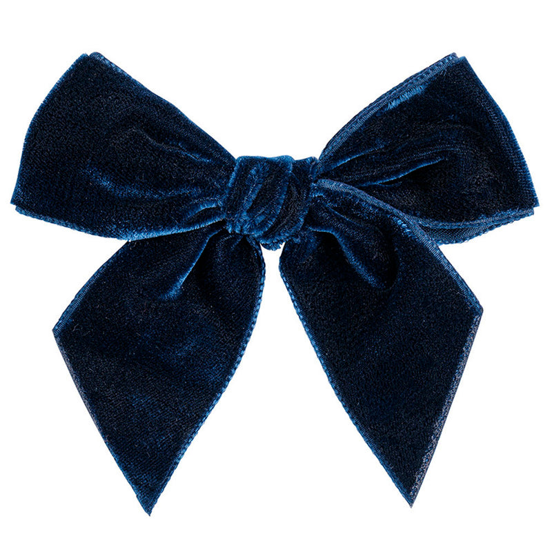 Condor navy velvet bow clip - 50950.