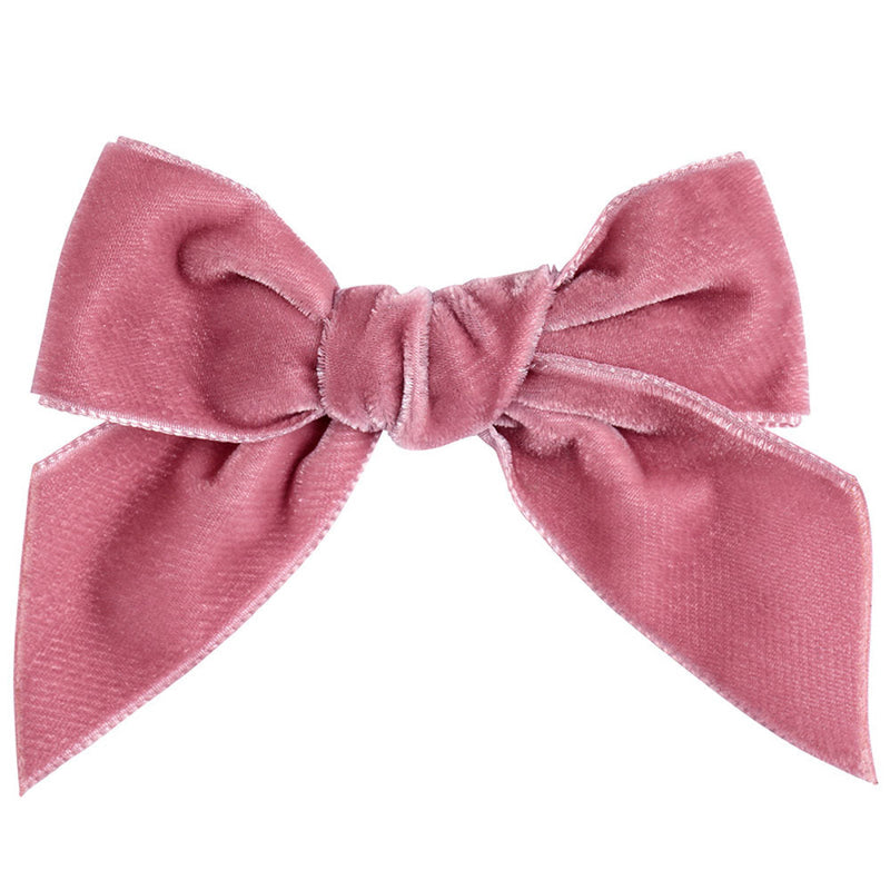 Condor pink velvet bow clip - 50950.