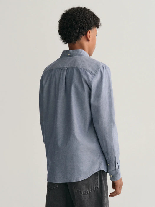 Reverse side of the GANT grey oxford shirt.