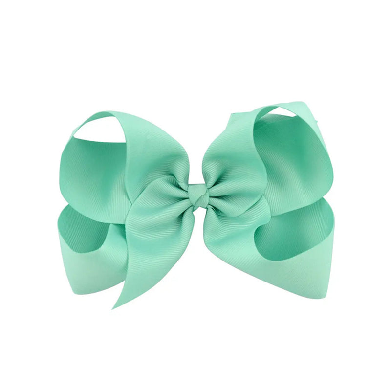 Girl's Ribbon Bow Clip - Aquamarine