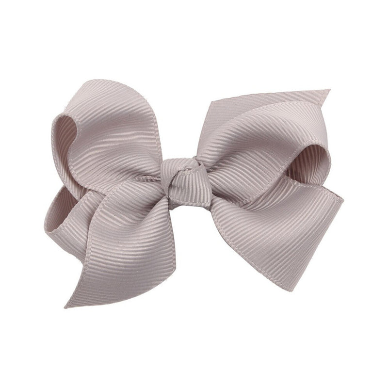 Girl's Ribbon Bow Clip - Grey