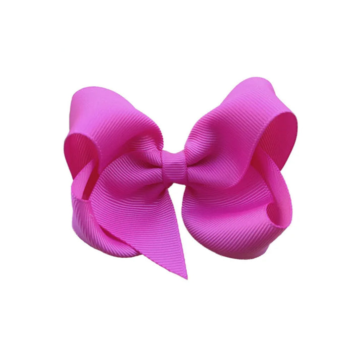 Girl's Ribbon Bow Clip - Magenta