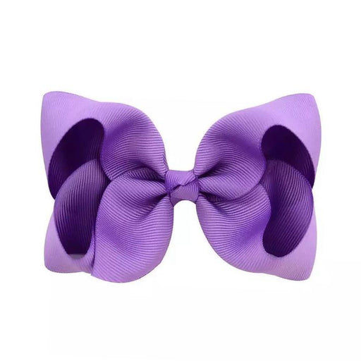 Girl's Ribbon Bow Clip - Purple