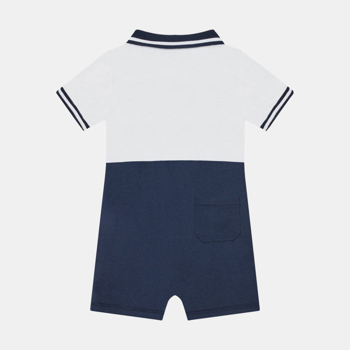 Reverse view of the Guess Polo Romper - navy