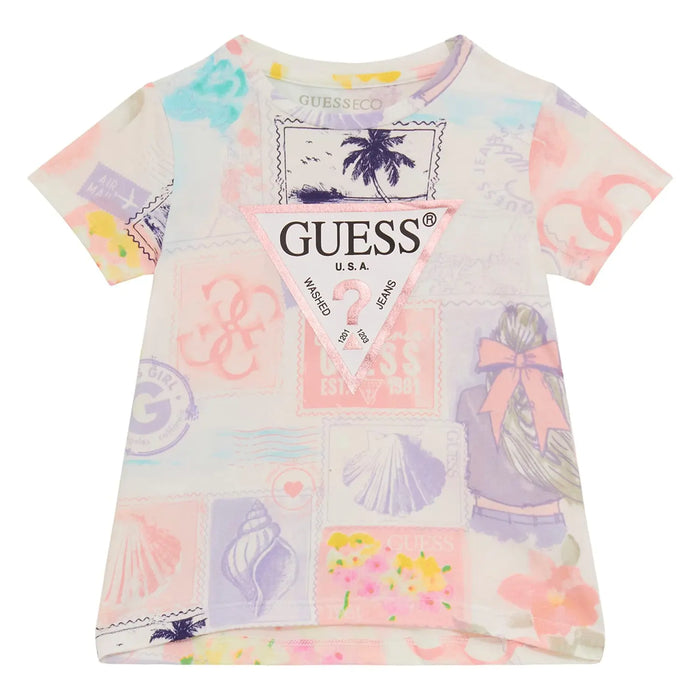 Guess girl's collage print t-shirt.