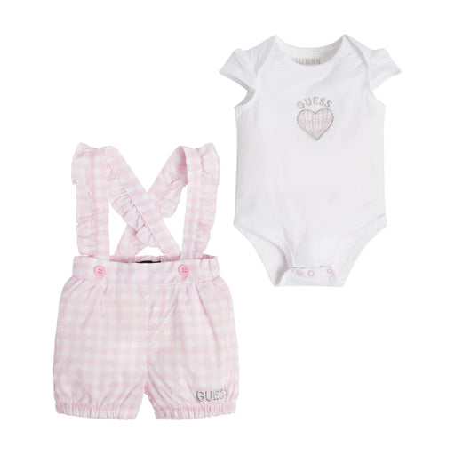 Guess baby girl's two piece dungarees set.