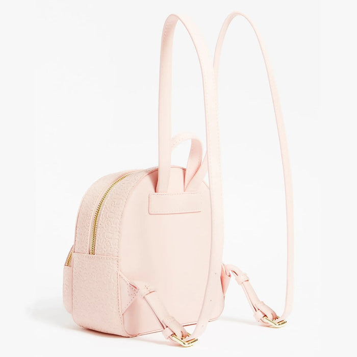 Reverse view of the Guess Eliana Backpack Pink.