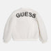 Reverse view of the Guess Faux Fur Bomber Jacket White.