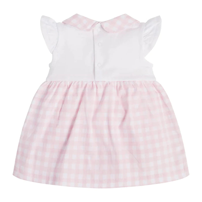 Rear view of the Guess gingham dress.