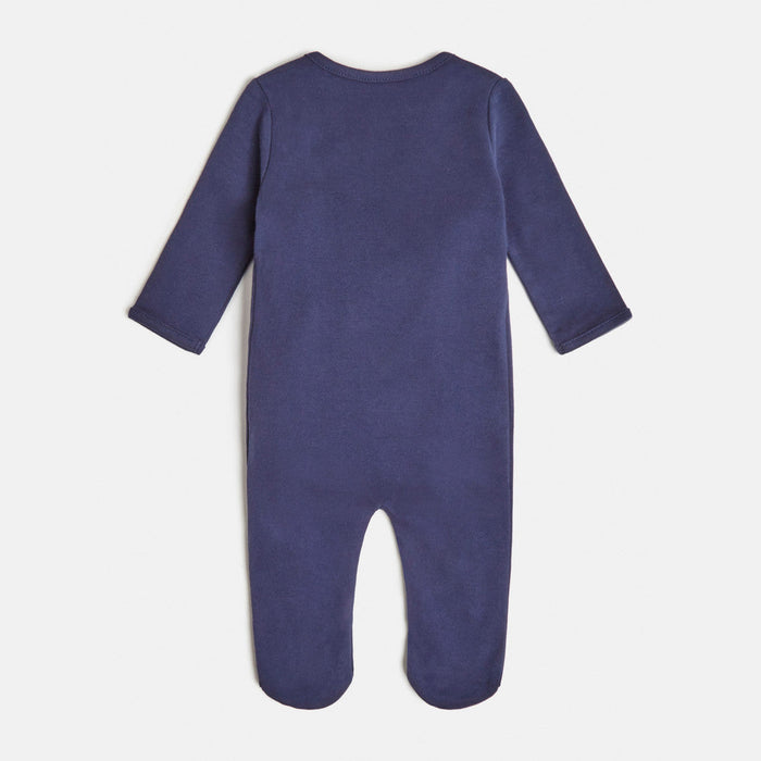 Reverse view of the Guess Happy Bear Babygrow Navy.