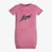 Guess girl's 'icon' sweatshirt dress in pink.