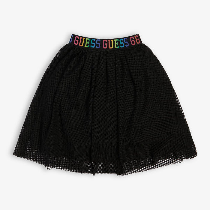 Guess girl's black mesh skirt.
