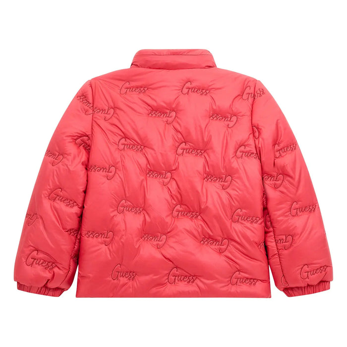Reverse side of the Guess pink padded jacket.