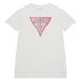 Girl's white Guess triangle logo t-shirt.