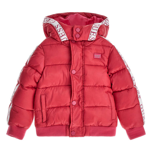 Guess girl's pink puffer jacket - k3yl08.