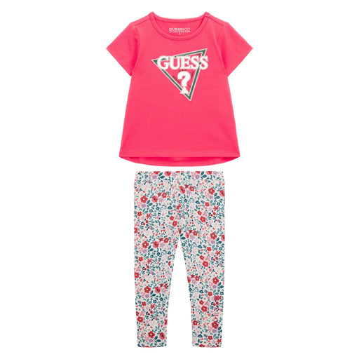 GUESS Little Girl's 3-Piece Top, Leggings & Faux Fur Vest Set