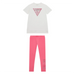 Guess pink rhinestone logo leggings set - j4gi35.