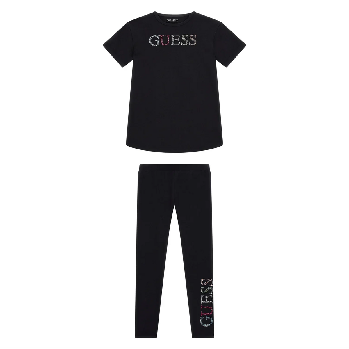  GUESS Girls' Big Logo Leggings, Jet Black, 7: Clothing, Shoes &  Jewelry