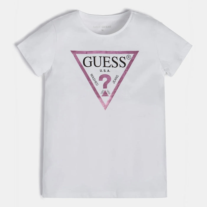Guess Triangle Logo T-Shirt - White
