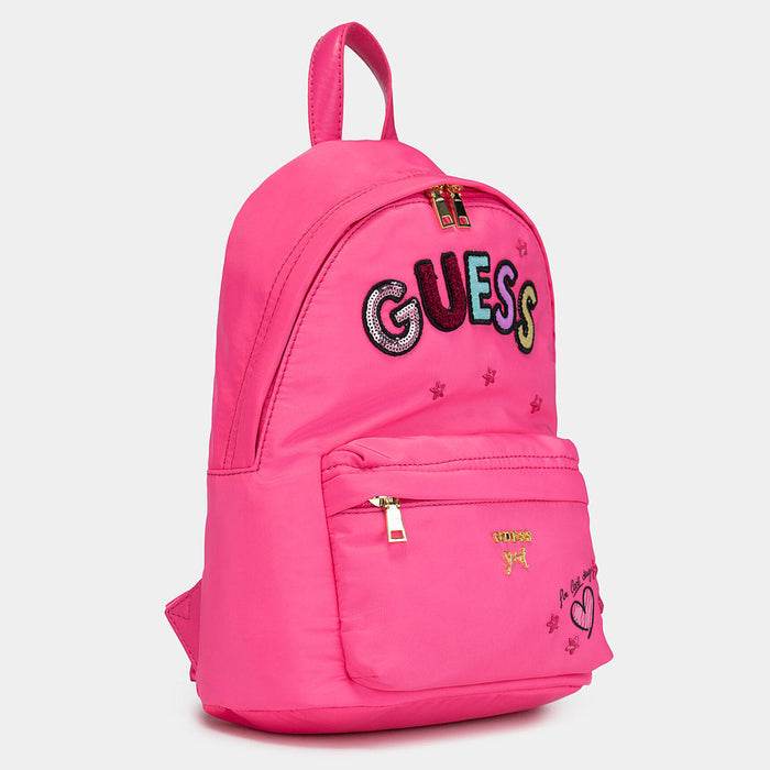 Side view of the Guess Zoey backpack.