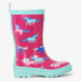 Side view of the Hatley Frolicking Unicorns Rain Boots