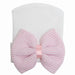 Newborn Baby's Bow Hat - White & Pink