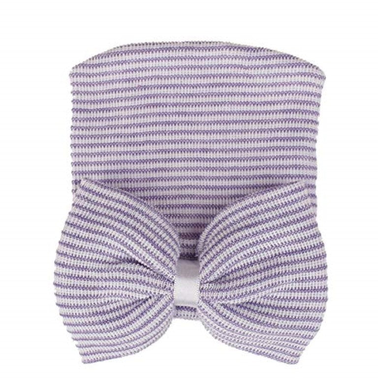 Newborn Baby's Bow Hat - Lavender
