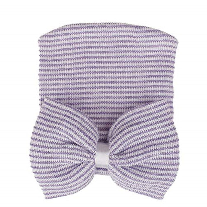 Newborn Baby's Bow Hat - Lavender