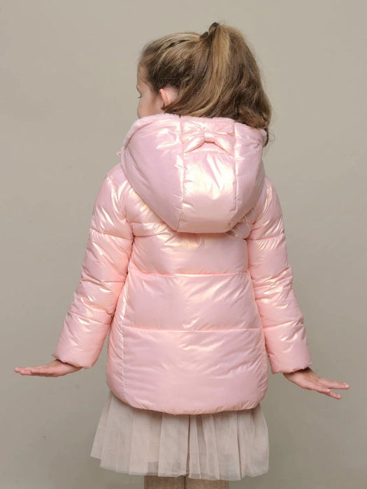 Girl modelling the Le Chic babely puffer jacket.
